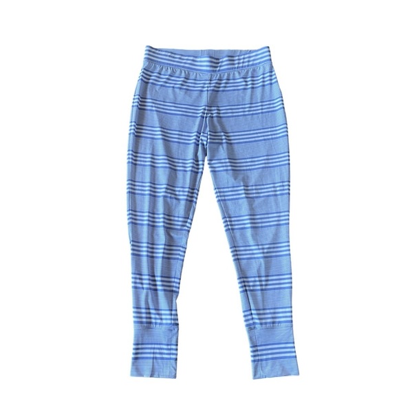 Lands’ End Thermaskin Base Layer Blur and White Stripe Pants Size Medium - Picture 1 of 7